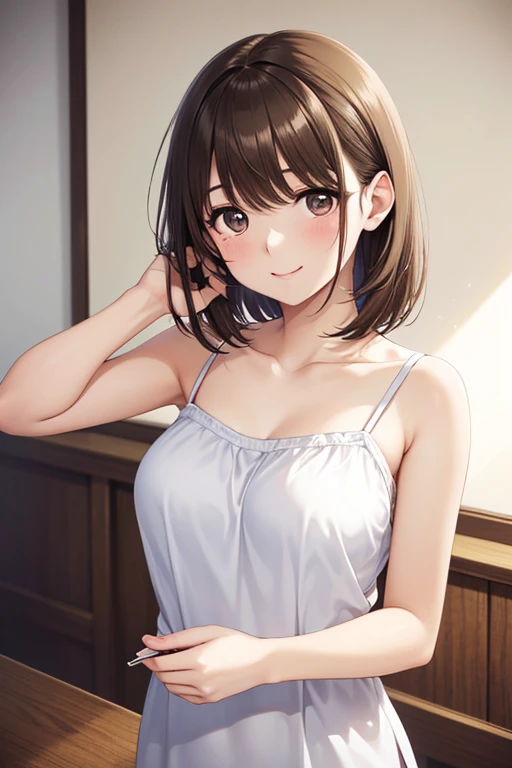 anegasaki nene、Shiny brown hair, short hair, (Beautiful brown eyes、Sparkling eyes, Fine grain)、smile、Ultra-detailed eyes、Highly detailed face, Highly detailed eyes,



Women's armpits