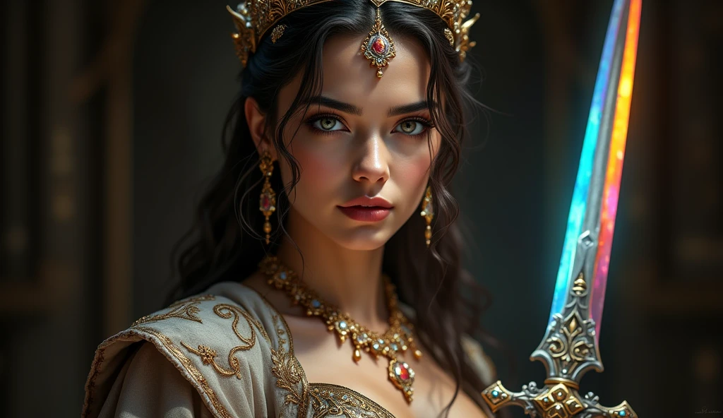 ultra highly detailed 1200 k full body of and sexy young girl princess with a slight smile on her lips. Blue eyes and hyper realistic fantasy photography is trending on artstation, clear focus, studio photography, complex details, high detail, Byrutkovsky, Tver, vlop and artgerm, insane detail, oil on canvas, moody, creepy, mysterious, artstation, clear focus, cinematic lighting, studio photography, complex details, high detail, concept-art, old castle, WLOP and Silver Ai Art, stunning masterpiece, fantasy art, fantasy key visual, fantasy photograph, sunshine rays, cinematic lighting, beautiful, 101K ultra detailed resolution, 3D shading, Unreal Engine 5, sf, trending on artstation, sharp focus, studio photo, intricate details, highly detailed, by greg rutkowski