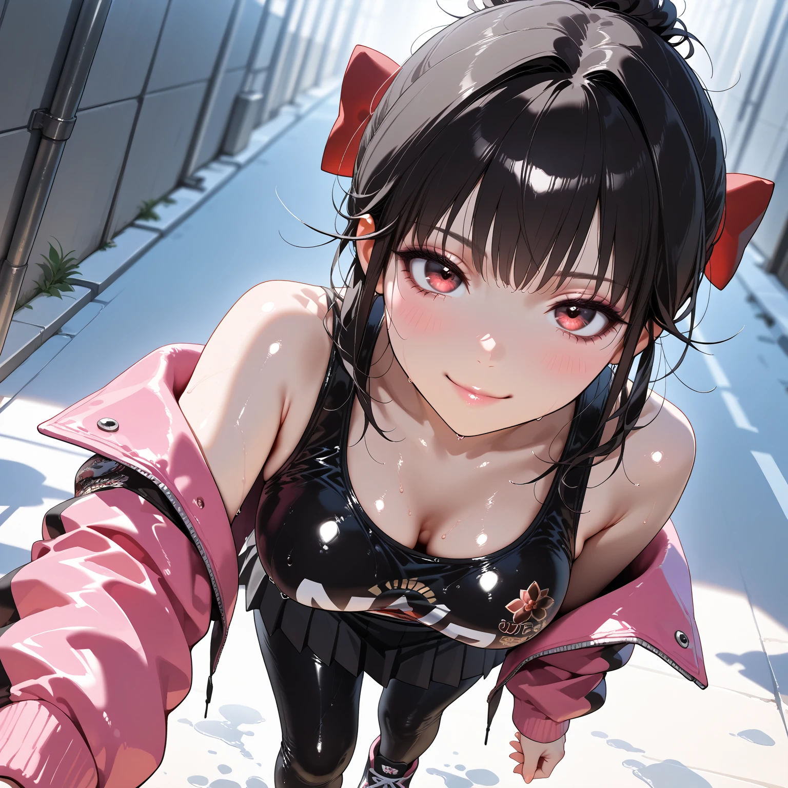 NSFW、Highest quality、(One girl),Big Breasts、(Road bike)、((Masturbating with penis:1.2))、Eyes Wide Open、Sticking out tongue、Tears splash、Beautiful Eyes、Beautiful Face、Delicate eyes、Tight and thin cycling wear、((Sweatで透けたサイクルウェア))、Sweat、Morning urban valley、street tree、Futanari、A small erect penis is attached between the legs, pointing upwards、(Penis ejaculation:1.2)、(A lot of sperm flies towards me)