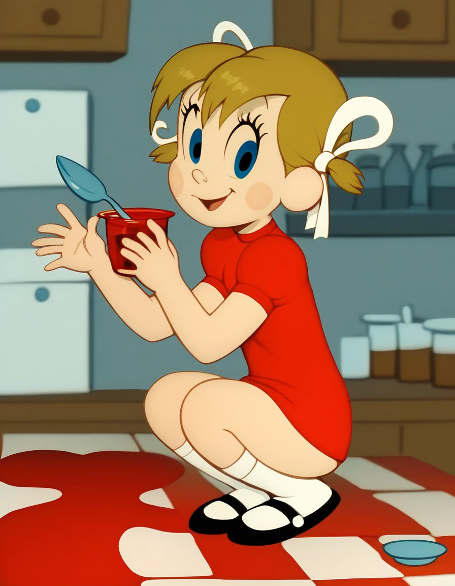 score_8, score_9, sally, blond hair, black eyes, (completely nude:1.2),( kid),chili,