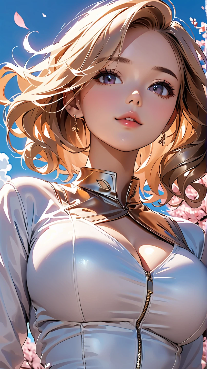 (masterpiece), (highest quality), One girl, (Perfect Face:1.2), (Beautiful Face:1.2), Platinum Blonde Hair, (From above, Upper Body:1.3), Happy, A light smile, View your viewers, Pause, 
winter coat, Outdoor, winter, snow, at night, Complex, Depth of written boundary, Cinema Lighting,Pink nipples、Big Breasts、Beautiful thighs、stockings、pantyhose、