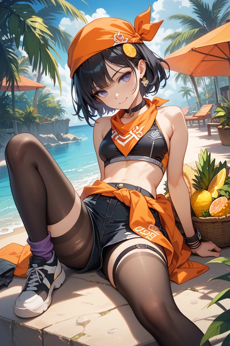 Masterpeace, Best Quality, 1 woman, 28 years old, (floral panties), bright colors, Volumetric lighting, Best shadows, Shallow depth of field, (Top quality, Amazing details: 1.25), Brilliant colorful paintings, nature, picnic, beach, sea, mountains, volleyball