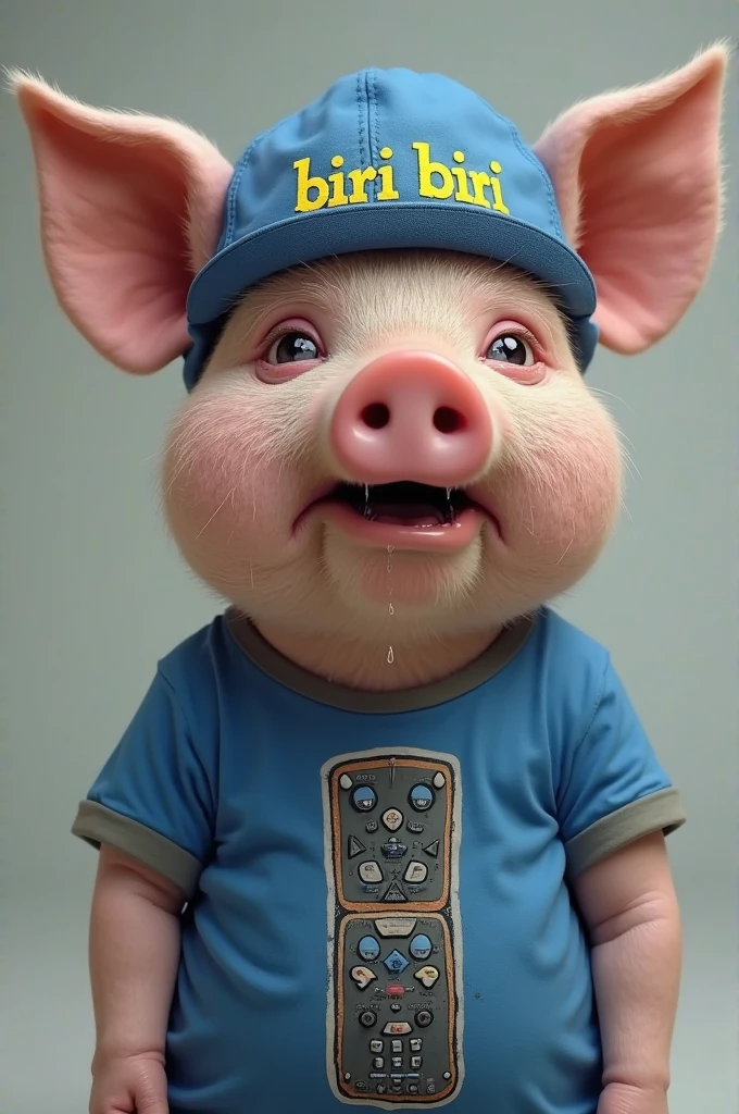 Piggy happy with his team's victory wearing a lime yellow shirt.