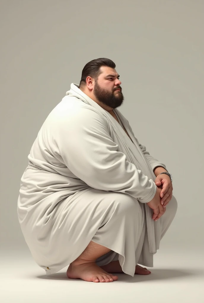 realistic photo: a muslim guy wearing white muslim outfit and transparent black sheer socks. He’s turned on, sweaty, sat down, showing off armpit, big bulge, volluminous crotch