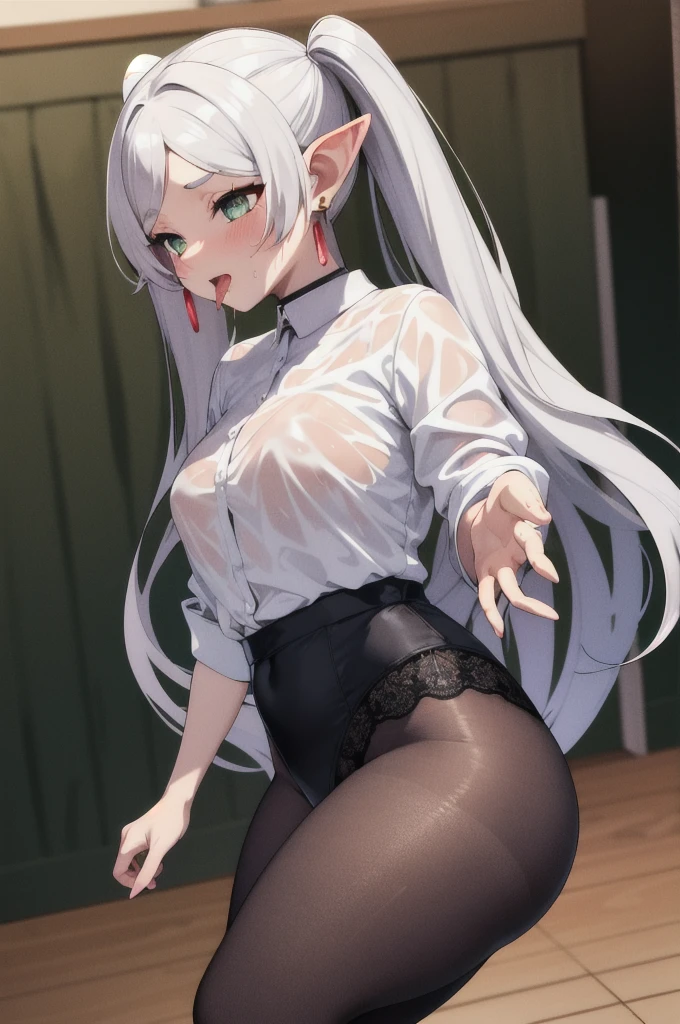 (masterpiece, highest quality, perfect anatomy, textile shading, gleaming skin, detailed skin)BREAK,
elie macdowell, green eyes, hairband, blue ascot, hair ribbon, long sleeves, belt, pantyhose, white boots, Large Breasts,
City Street, Dark Back Alley, BREAK,
Mouth closed, (open clothes, torn clothes:1.3),
nsfw,(hands on chest, Lift up the skirt:1.4),(black panties visible:1.3),(pubic hair:1.2),(cameltoe:1.2),(love juice:0.7),
(frown:1.2),(angry:1.2),contemptuous, disdain,(hate:1.3),looking down, elegant, active angle, dynamism pose, Leaning against a wall,
(embarrassed,nose blush:1.3),(from below:1.2)
