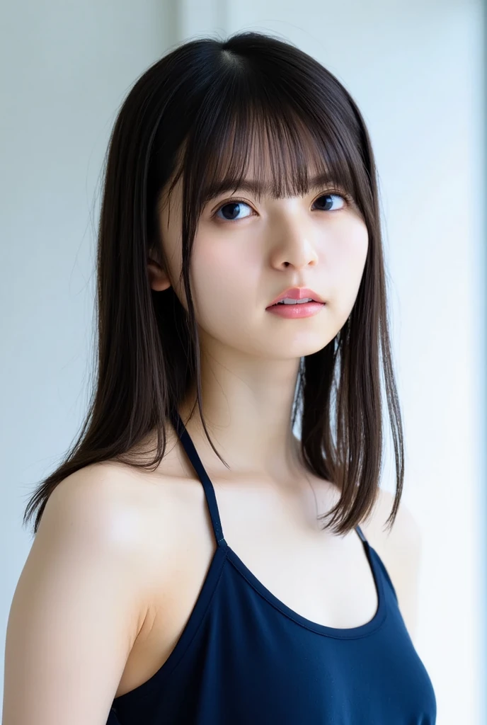highest quality、masterpiece ,、Ultra-high resolution、(Realistic:1.4)、RAW Photos、1 girl、Black Hair、Glowing Skin、Wet body、playwright、whole body、Bitch、whole body photos、Huge breasts、High exposure、pubic hair、lingerie