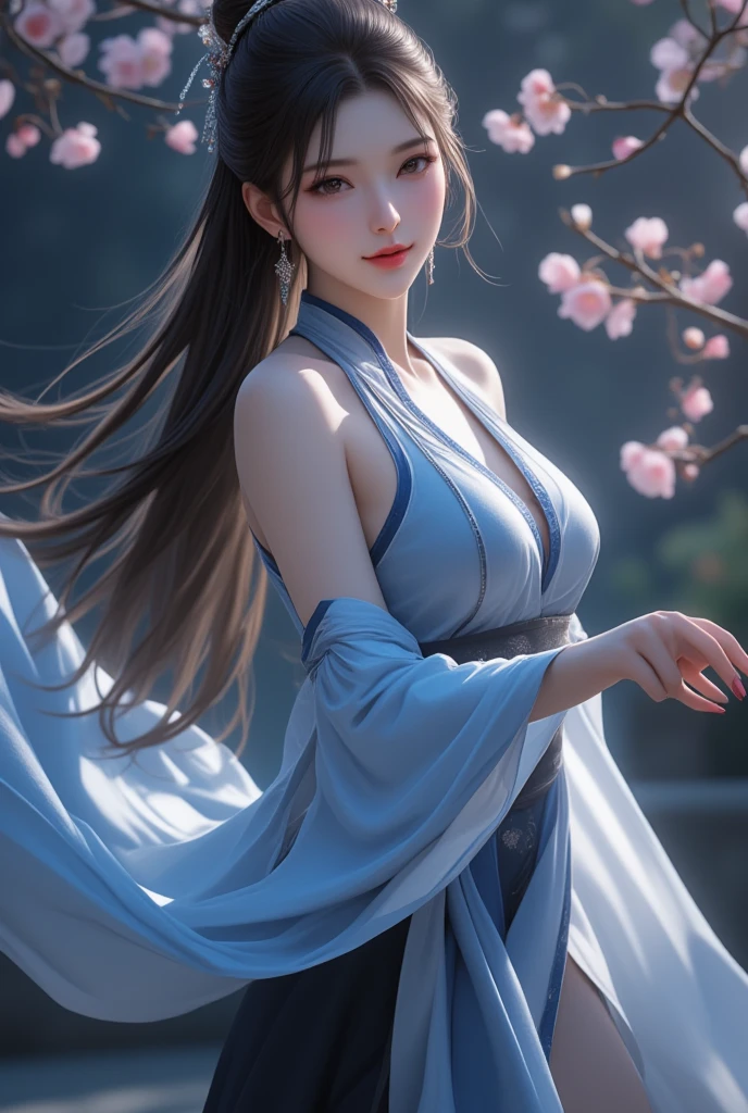 people oriented。Using realistic approach，Create and express the composition in which the character shines the most。((masterpiece))、(((Top quality)))、((Ultra Detailed))、(Surrealism)、(Highly detailed CG illustrations)、(Extremely refined)、女孩的masterpiece、Top quality、Realistic skin feel、Realistic fabrics、We will introduce a realistic illustration focusing on the front of a girl，Its eyes are lifelike、Meticulous attention to detail.。This is the absolute rule, The following sentence expresses the image quality。 The greatest painter in human history meets an incomparable beauty、这是犬夜叉上最伟大的masterpiece, Describe the most beautiful figure in life.。 Create the amazing anime artwork currently trending on seaStation、Presenting exquisite beauty and seductive aesthetics。Tie your hair up、(Black pesant dress with detailed floral embroidery)、Background is outdoor, miniskirt