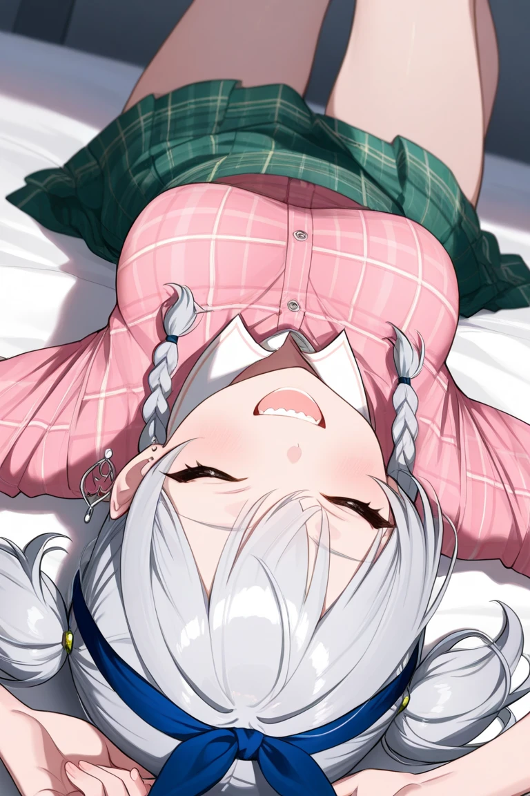 ((masterpiece, best quality)), high resolution,ultra detailed,8k,16k,detailed background, perfect lighting, 1girl,nsfw,embarrassed,blush,steam,sweat,in heat,pussy,clitoris,pussy juice,lying,look at viewer,(pov:1.4),1boy,1penis,(vaginal,sex,hetero:1.3),cum in vagina,(from above,from front:1.2),vagina in penis,slender,fair skin,small breast,sagiri_izumi,on cutebed