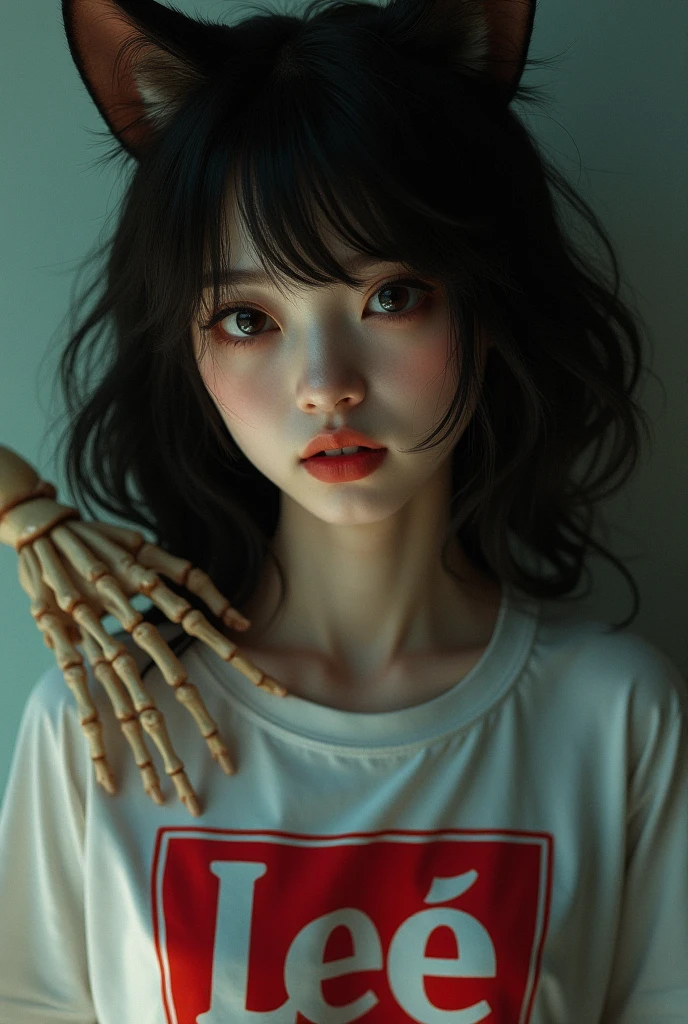 standing attention,simple background ,skeleton face,skeleton body,eyeball,Short Hair,1girl,nose