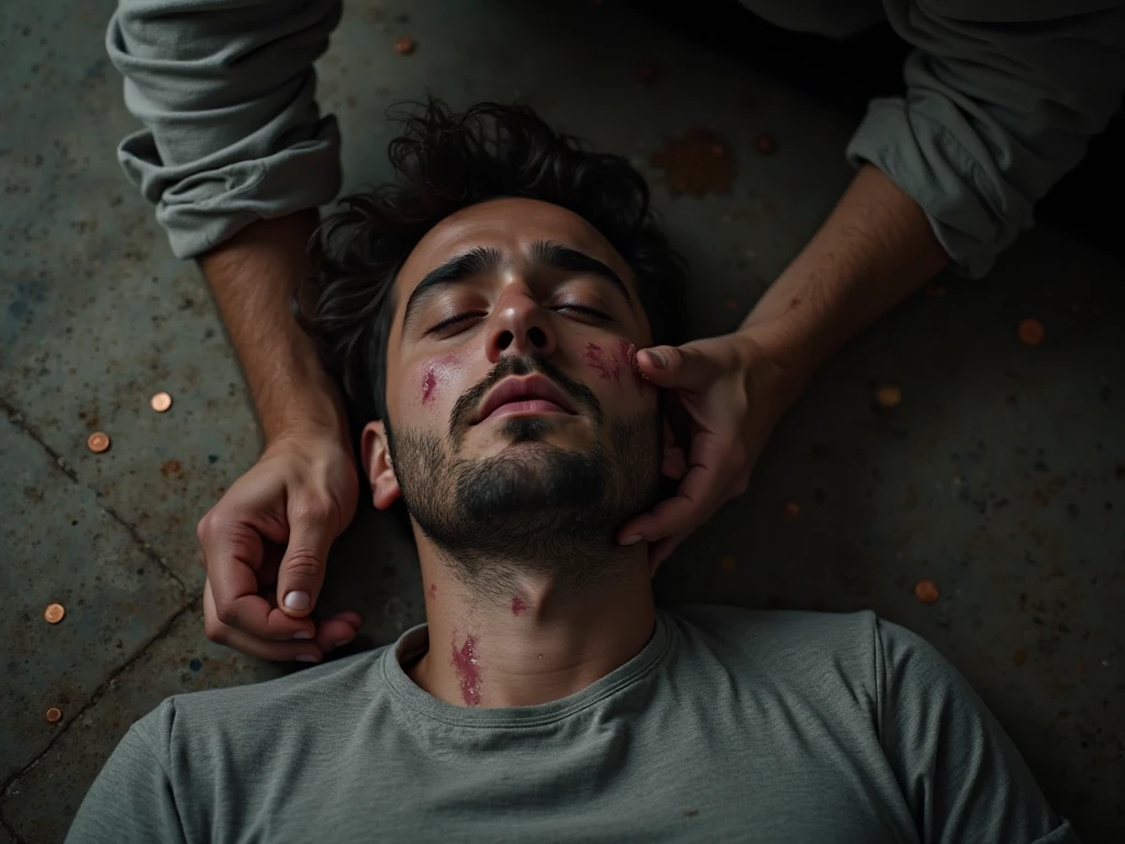 make an image of a Jewish man representing Jesus from the Bible healing a Palestinian man with leprosy