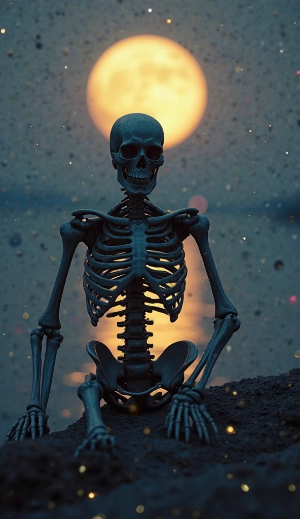 a skeletal figure in a dark, gloomy landscape, dark fantasy, moody lighting, intricate details, cinematic composition, dramatic shadows, muted color palette, desolate atmosphere, cracked earth, dead trees, ominous clouds, (best quality,4k,8k,highres,masterpiece:1.2),ultra-detailed,(realistic,photorealistic,photo-realistic:1.37)