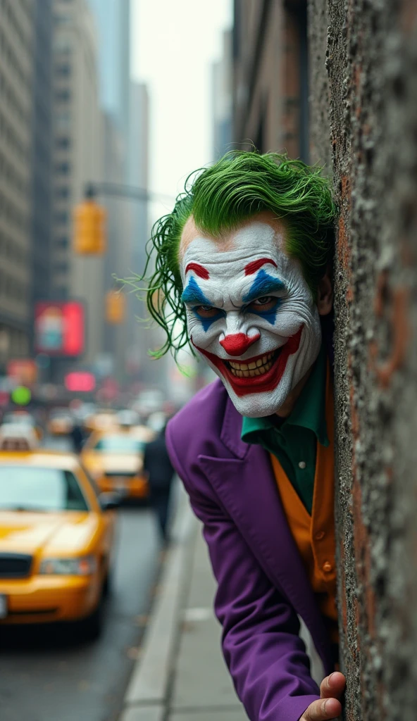Photo of the Joker smiling on the road