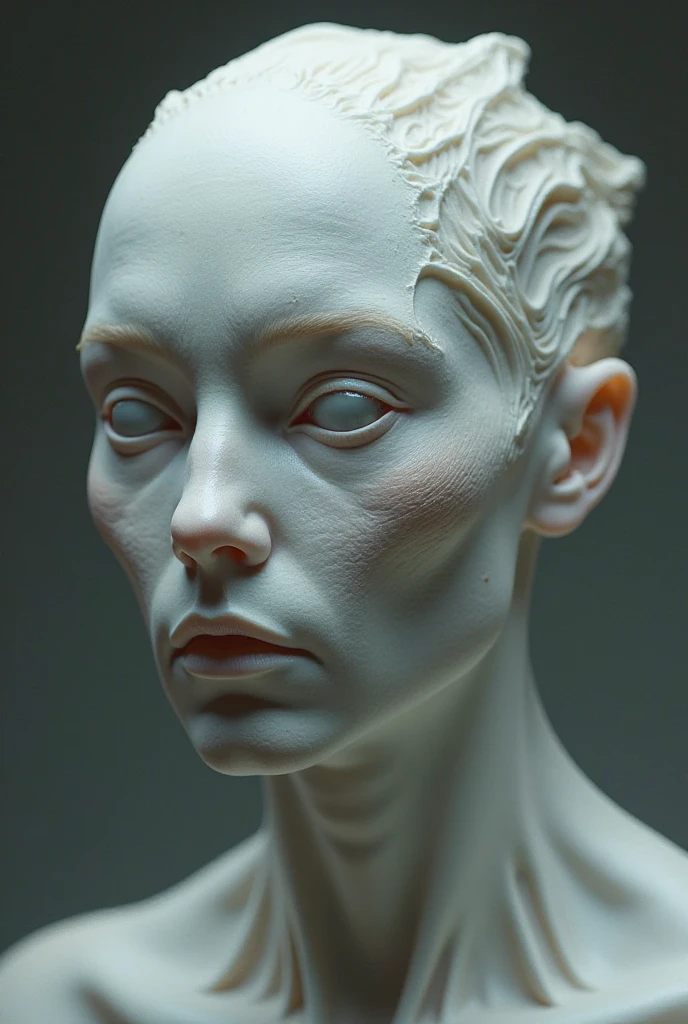 They melt ceramic onto a woman's face to forcefully turn her into a human doll, stuff her with padding, and put in a pair of glass eyes. Finally, they put her in a machine that prevents her from moving.