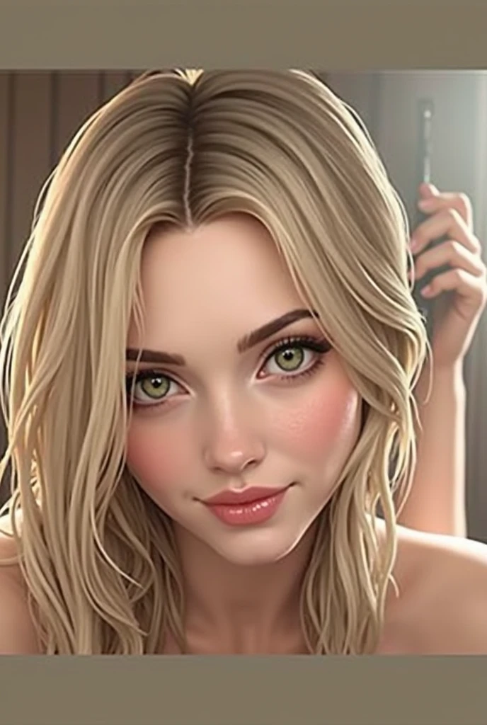 nat, 1girl, (perky breasts), (((small breasts))), smirk:1.2, beautiful brown eyes, (perfect iris’s), depth of colour to her eyes, blonde hair, long hair, full lips, blush, naked, she is showing her vagina, depth of field, bokeh, (special attention to skin detail: 1.2), masterpiece, best quality, ultra-detailed, ultra-HD, photorealistic, cinematic, ((close-up camera shot)), sensual pose, alluring, legs open:1.4, looking up at camera, closeup on her face, her cheeks are blushed, 22 years old, she is on her knees, blowjob:1.4, high angle:1.5, ((closeup on face)), perfect face, (((tight closeup on face))) bokeh everything other than her perfect face, visible nipples, sexy, smirk, seductive