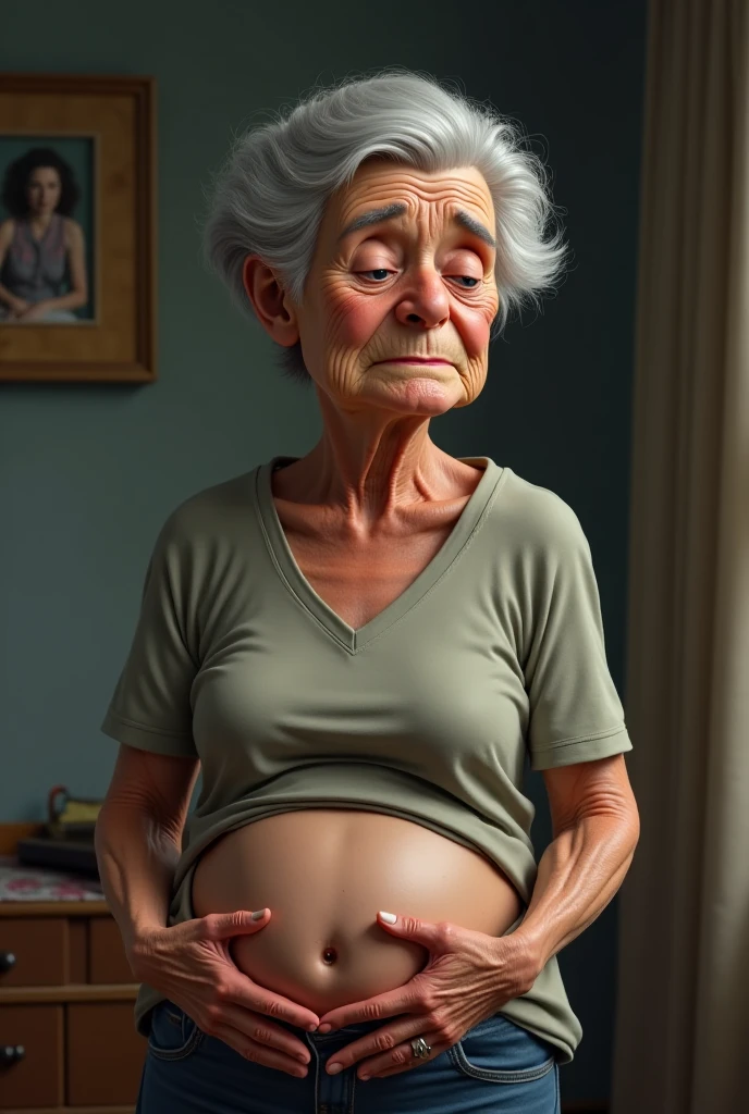 oldwomen,grandmother,pregnant,nude,