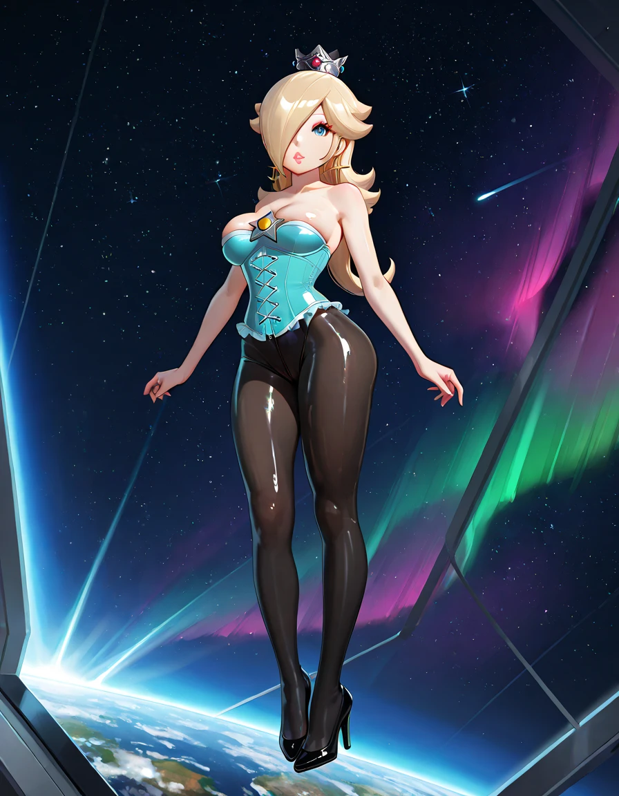 girl, tubetop leotard, pantyhose, blonde, blue eyes, Hyper Realistic, masterpiece