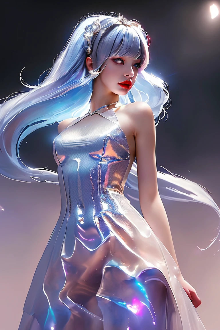 ace, 16K, ultra realista, super detalhado, high resolution, melhor qualidade, head: 1.3, (Korean K-pop idol), pale cyan hair, pale white skin, pele iluminada, sombreamento realista, texturas realistas, sharp focus, (cinema lighting), clavicle, Morning, luz suave, dynamic angle, [: (rosto detalhado:1.2):0.2], seios grandes naturais, rugas nas axilas, fenda apertada, vestido vermelho, magro hot, meio do peito, decote, corpo todo, fundo desfocado, different positions in various types of angles.