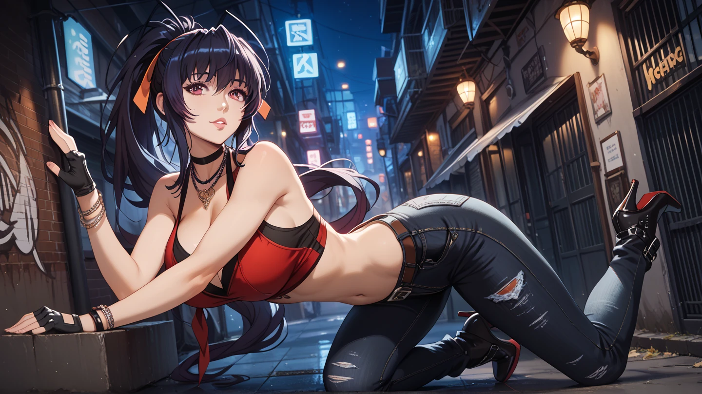 Beautiful nipple stand、1 girl, ( Looks very young:1.2) , (Flat Chest:1.2), Ninja Costume Looks very young.... ,, {{cute:1.3}}, trembling:1.3}3, , Black Hair, ponytail, gloves, moon, 肘用gloves, Brown eyes, night,, Looking at the audience, Angry face with open mouth,満moon, 黒いgloves, Long Hair, belly button, Scrunchie, bangs, Expose your shoulders,Dynamic leg spread pose:1.2, Holding a shuriken:1.2,東アジアのarchitecture, Near the sky, architecture, Side Lock, ヘアScrunchie, Outdoor, Sky Porn,Ezvian everywhere:1.3, (She is still a 10-year-old girl.............、Beautiful slender body、 )、 (A gal showing off her flashy pink pants in a miniskirt),(Small breasts, Small breasts, Tight waist)、Ninja Costume、Transparent loincloth