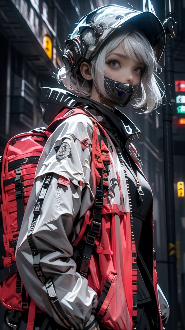 ((Best quality)), ((masterpiece)), (highly detailed:1.3), 3D, beautiful (cyberpunk:1.3) samurai woman with long black hair, black clothes looking at camera