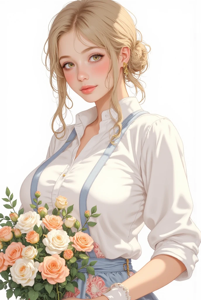 Attention to detail, Highest quality, 16K, born, [Most detailed], masterpiece, Highest quality, (Very detailed), Shining Rune_red, whole body, Ultra Wide Shot, Realistic, Fantasy art, RPG Art, d&D art, a picture of a fairy selling sunflower in a florist shop, Very beautiful fairy, Ultra-feminine (intense details, masterpiece, Highest quality), Butterfly Wings (intense details, masterpiece, Highest quality), Blue and green wings (intense details, masterpiece, Highest quality), Light pink hair, Long Hair, Shiny Hair, Flowing Hair, はにかんだsmile, 無邪気なsmile, blue eyes, Wearing a brightly colored skirt, Dynamic and elegant shirt, impact, Wearing high heels, In the florist (intense details, masterpiece, Highest quality), very many (sunflower: 1.3) (intense details, masterpiece, Highest quality), 現代の街並みにあるsunflower屋さん, High detail, super high quality, High resolution, 16K resolution, Ultra Hd Pictures, Ultra-realistic, Clear details, Realistic detail, Ultra High definition、24-year-old female、Sexy proportions、Sexy、adult、erotic、smile、Long eyelashes