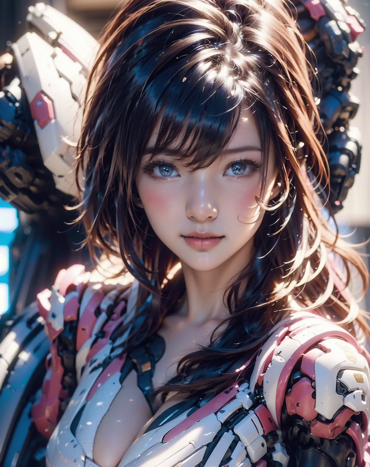 official art, highest quality, masterpiece, ultra high resolution, (photoreal:1.4), Raw photo, ((Ultra realistic details)), portrait, global illumination, Shadow, octane rendering, 8K, super sharp, Asuka, Eva 02, long hair swaying in the wind, Detailed details of the face, Almond-shaped sky blue eyes, long eyelashes, glossy lips, Tsundere and playful look, Tank top, leather pants, Red Down Jacket, Akira Bike Red, cycling, night, Cyberpunk City View,