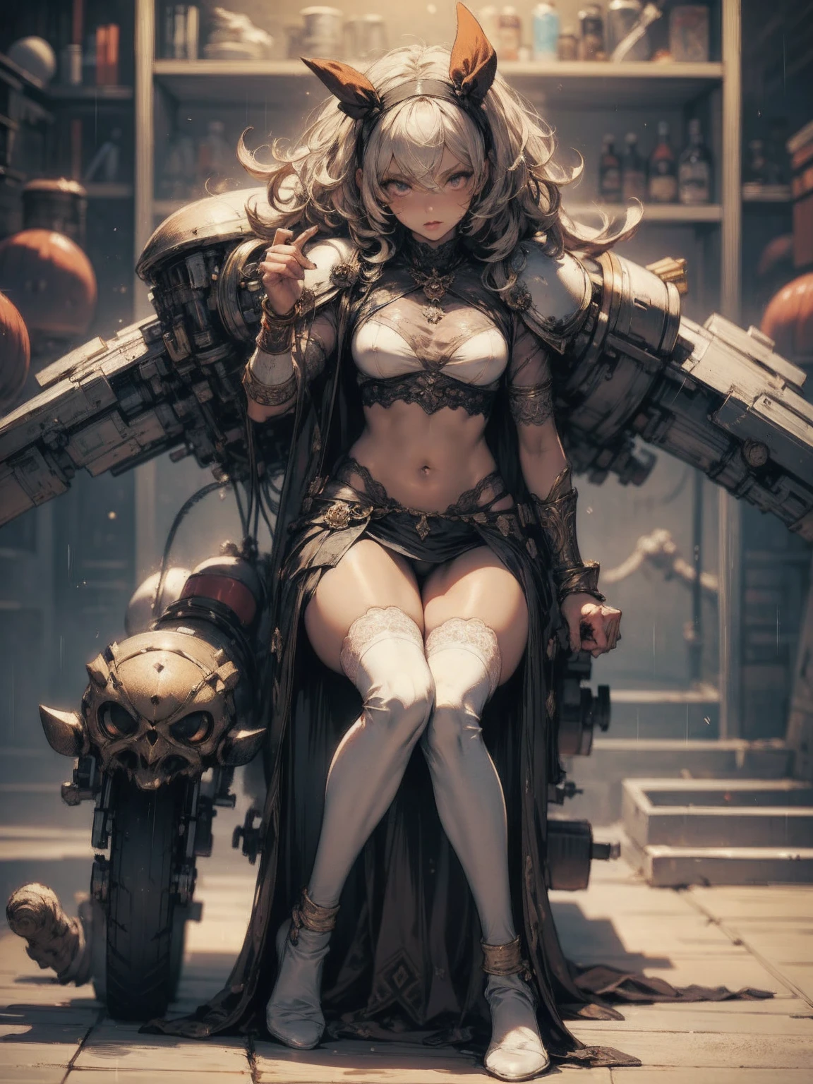 anime girl in armor posing in a ruined city, karol bak uhd, mechanized valkyrie girl, guweiz on artstation pixiv, 2. 5 d cgi anime fantasy artwork, steampunk beautiful anime woman, best of artstation, cyberpunk anime girl mech, yoshitakka amano karol bak, female cyberpunk anime girl