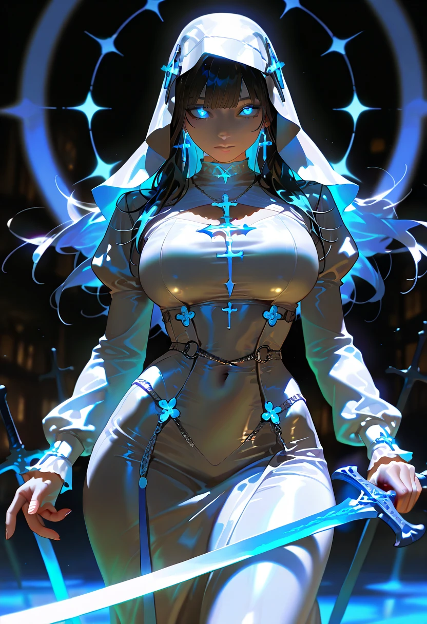 black woman, white dress, black hair and eyes, healer, sorceress, sakura,, games, anime style, manga style, mmorpg --auto --s2