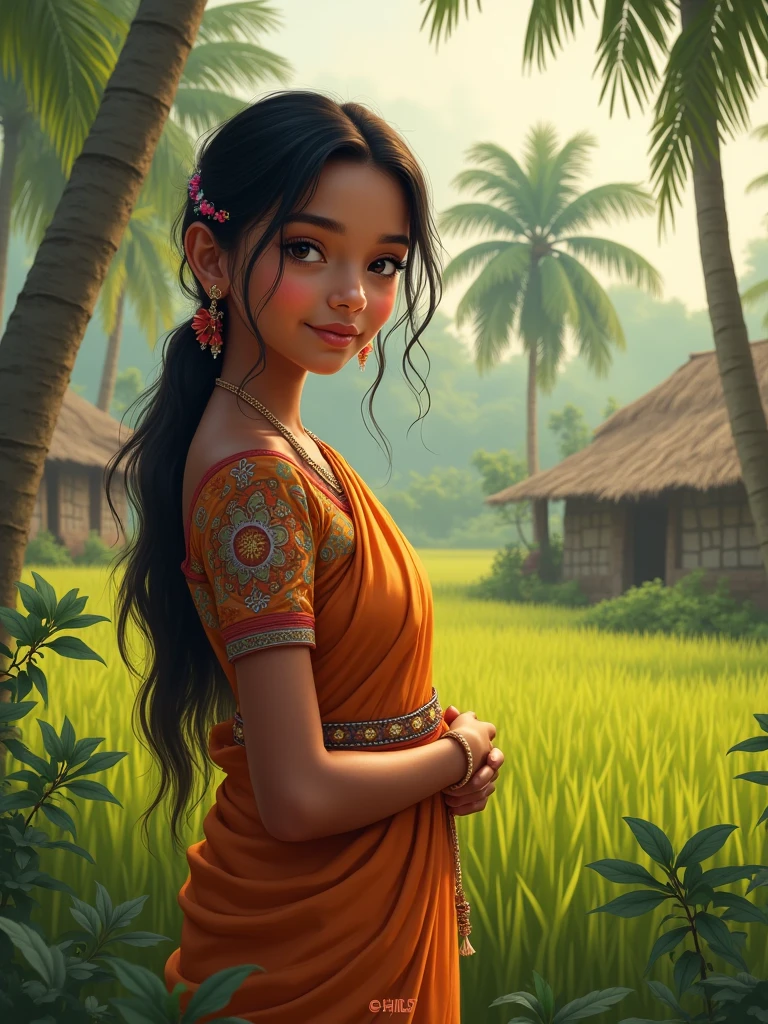 A dusky village girl in saree