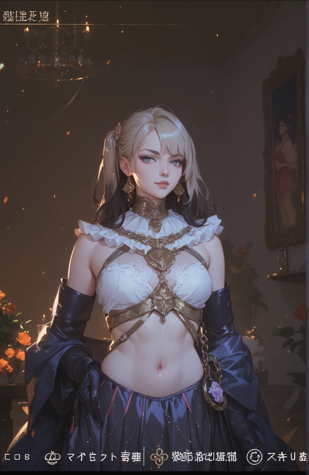 #Basics Girl posing for a photo, animeのかわいい女の子, (((One Girl, Baby Face, 16 years old))),
BREAK
#Clothing Accessories Priestess:1.4, Paladin, knight, (Silver Armor:1.4, Breastplate decorated with red gemstones, Armor Plate, Gauntlet, red cape, Combat Boots, sword, shield),
BREAK
#Features
(Silver Hair:1.4, Bangs that expose the forehead:1.4, (ponytail : Very long hair +Thick, curly hair + Black string ribbon)),
(Droopy eyes,blue eyes),
(Small breasts),
BREAK
#expression
(smug face, Grin),
#background environment
((noon, Medieval fantasy temple)),
#composition
(Turning your body to the viewer:1.4, from below:1.4, Cowboy Shot:1.4),
BREAK
#Body parts elements
(Beautiful Hair,Shiny Hair),
(double eyelid, Long eyelashes),
(Expression of fine eyes, Beautiful and delicate eyes, Sparkling eyes, Eye Reflexes),
(Beautiful Nose, Thin Nose),
(Glossy lips, Beautiful Lips, Thick lips), (Symmetrical facial features),
(Detailed skin, Textured skin, Beautiful Skin),
BREAK
#Quality
(((highest quality)), ((masterpiece)), ((Very detailed))),
((High resolution), (16k,1080p)),
(Realistic), (Anatomically correct),
((comics, anime)), (3DCG), CG illustration,