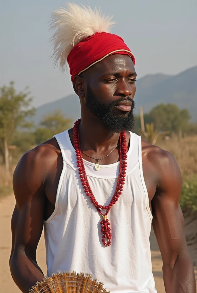 Un homme africain, slightly fair complexion aged 25ans, barbu, riche et beau