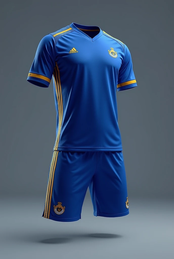 
create for me an image of a socceruniform with the colors blue and white