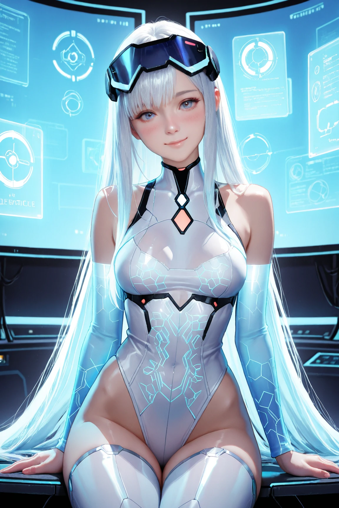 rear view, backside view,mejor calidad，tmasterpiece，ultimate resolution，Suave，extremadamente colorido，De color，Princesa sirena，(white latex bodysuit:1.4)，Medias de tirantes negras，Starrysky Android!,More detailed 8K.motor irreal:1.4,UHD,La mejor calidad:1.4, fotorrealista:1.4, textura de la piel:1.4, obra maestra:1.8,obra-prima, mejor calidad,objeto Objeto], (detailed face features:1.3),(dentro de un gimnasio azul:1.4),(cabello rosado largo:1.4),（Beautiful and detailed eye description）,(manos detailed:1.4), (white ropa deportiva:1.4), Ultra-detallado,,(cabello white:1.4)