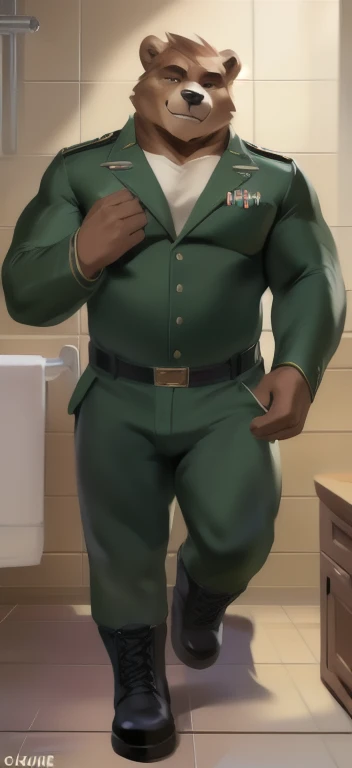 best quality, masterpiece, yaoi, green skinned orc with pointy ears, wearing metal collar and shackles, in a cage, in crowded medieval tavern, human townsfolk crowd around and happily cheer them on, flaccid penis, dripping precum, head sideways, disgusted face, zoomed out, fill frame, full body, dramatic shadows, manga art style, best view, perfect fingers, no watermark, no logo, no signature