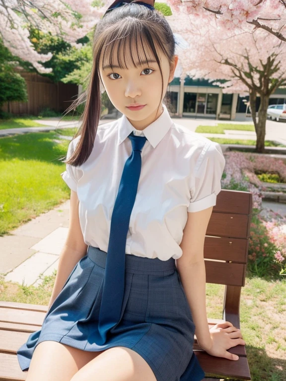 Pure Japanese school girl, sexual attractive, wearing uniform, natural hairstyles, sweet smile, sitting, refreshing in early summer, professional eroticism photography, 