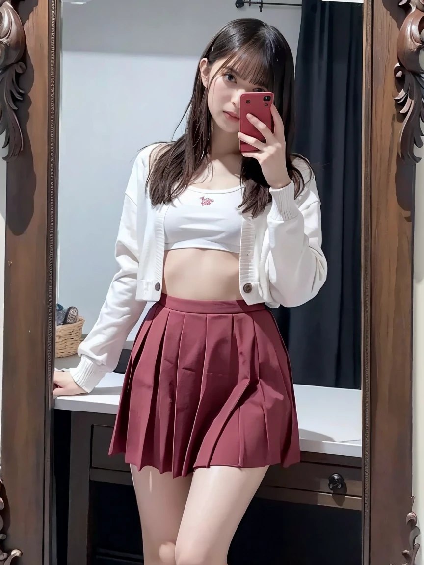 1 a thai cute teen about 25 year old,white
shirt, uniform university of thailand,mini black short skirt,mini earrings,mini gold necklace,she wearing red high heels,she dancing,a pigtails,big white ribbon on her hair.she had no make up on her face,she had small bag.