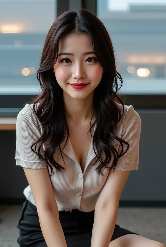1woman,solo,28yo, beautiful, portrait, slender ,sitting at a table in a cafeteria , cinematic, dark night, upper body,8k,