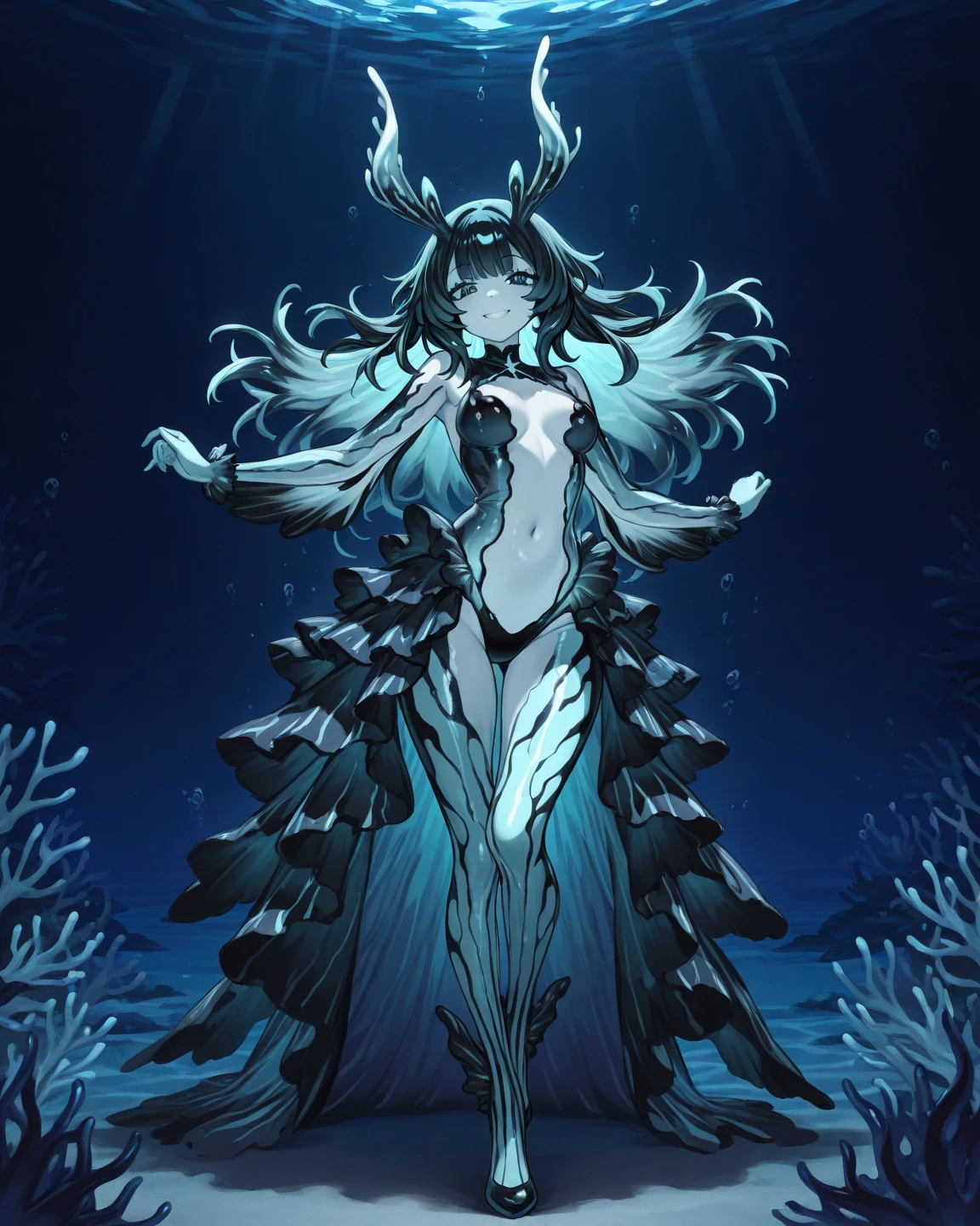 the sea,sewage,Zombie mermaid,(tmasterpiece,best qualtiy:1.2),Bloody and sexy,beauitful face,Gray-green skin,mermaids,highly detailed,{best qualtiy}, {{depth of fields}}, illustratio, 独奏, Sharp focus, {{The character{1girll, }}, (short black straight hair:1.6),(Hair is straight and loose), light smile, 美丽细致的眼睛, dentes pontiagudos, {looking at viewert}, {Lori huge breasts cleavage},{Masterpiece illustration},full bodyesbian,Normal angle,arte de terror, spine-chilling, bloods,Beautiful forms of chaos,A sea of blood,ellegance,vivd colour,romanticism lain,Evil mermaid siren,Bathe in blood,Maniacal laughter,atmospurate,deathia,frotting,in cold face,arte de terror,bloods,Colorful black,
