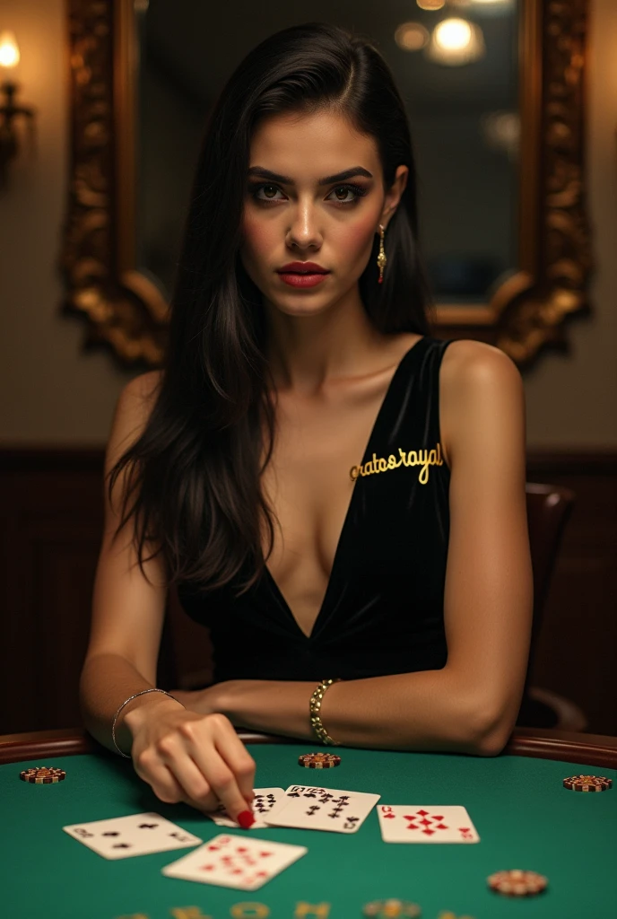 DEN_cuteherminie_OF,
(in a (casino:1.2) in a blackjack table wearing a (cocktail dress:1.3), casino, (gambling:1.2), (cards:1.2), (poker:1.2), cinematic, (playing cards:1.2):1.2),
bokeh, f1.4, 40mm, photorealistic, raw, 8k, textured skin, skin pores, intricate details <lora:epi_noiseoffset2:1>, epiCRealism <lora:ClothingAdjuster3:-1>