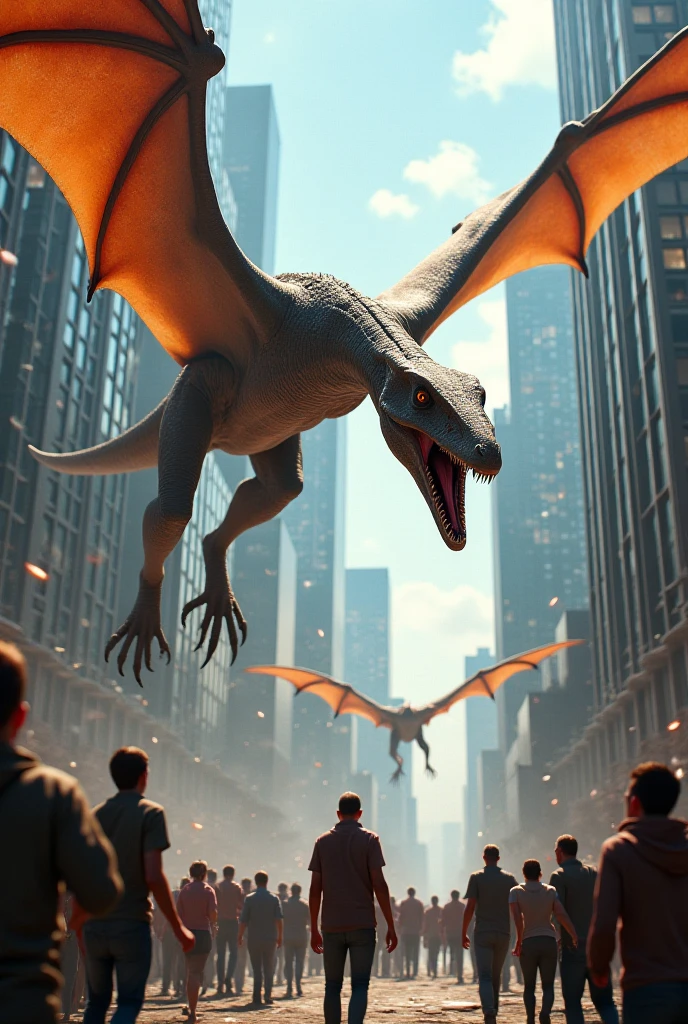 Scene: The dragon helps a child who is lost in the city, guiding them back to their family.
Description: The dragon in HD Quality, gently leading the child through the crowded streets, with a compassionate expression