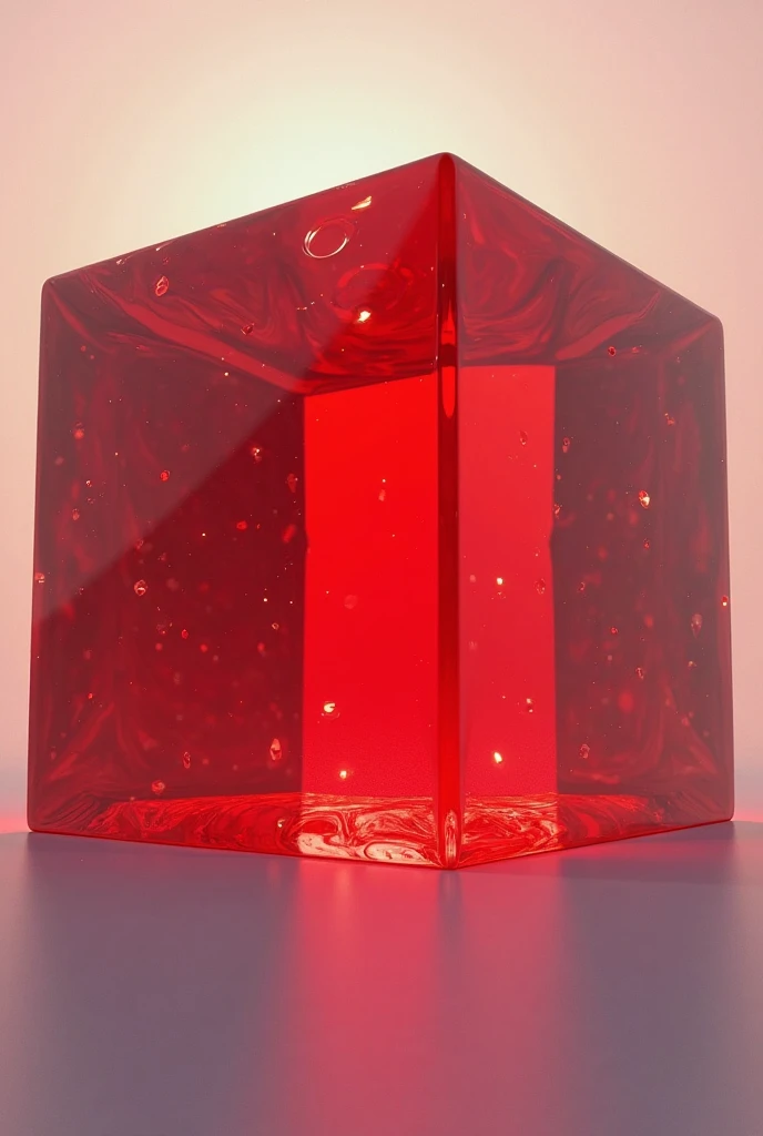 There are two layers in a transparent cube，On the upper level are placed bowls，The lower level is lined with plates，The upper red light effect shines on the bowl，The lower blue effect shines on the plate，Overall on black background
