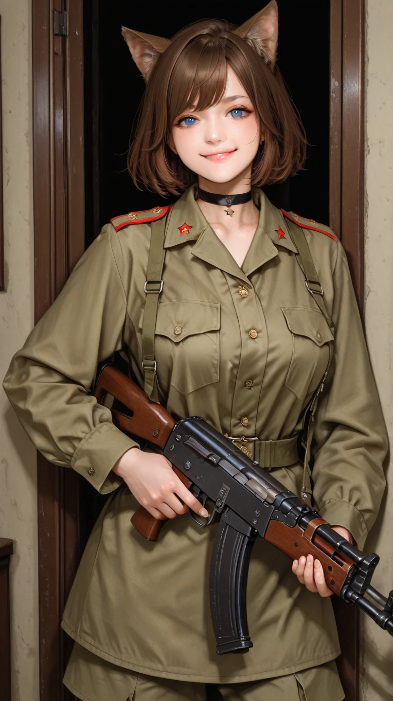 8k, realistic, vray, HDR, 6000K, portrait photo of beautiful, best quality, masterpiece, highly detailed, ultra-detailed,  bestgirlone 1girl, military uniform, ussr soviet umion, Army checkpoint in the background,  sharp focus
creating a hyperpunk scene with desaturated dark red and blue details, colorful polaroid with vibrant colors, (vacations, high resolution:1.3), (small, selective focus, european film:1.2), art by Otomo Katsuhiro