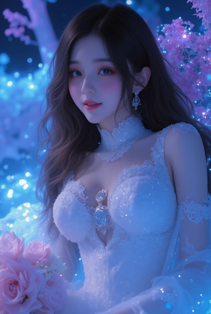Game Art,Best image quality,Maximum resolution,8K,(A half-length photo),(portrait),(Head close-up),(Rule of Thirds),Unreal Engine 5 rendering works,20 year old girl,((Queen)),The eyes are very detailed,(Large Breasts),Elegant and noble,Light,Light线追踪,Game CG,((3D Unreal Engine)),OC rendering reflection mode,4K,Ultra-clear,Sensual,Translucent lace,Fair and plump figure,Pretty Face,Light泽凝胶涂层,身着华贵礼服的Queen,Crystal Gem Crown,Necklace jewelry,blue eyes,The tattoo is very three-dimensional,Gorgeous and intricate tattoo designs,Ultra-clear portrait,Sexy body,Temple Princess,Sapphire eyes,Crystal Diamond Maxi Dress