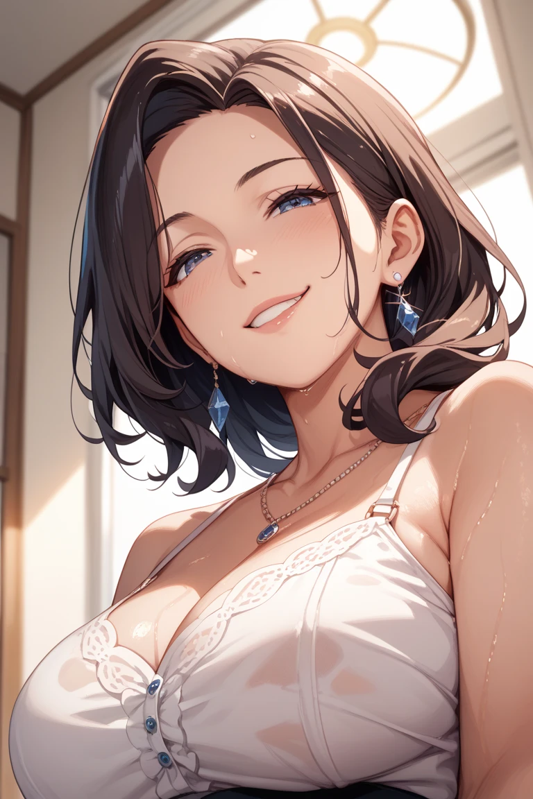 (best qualityer , work of art, 1 girl in town,with a seductive look, and a carefree smile ,wearing sexy clothes