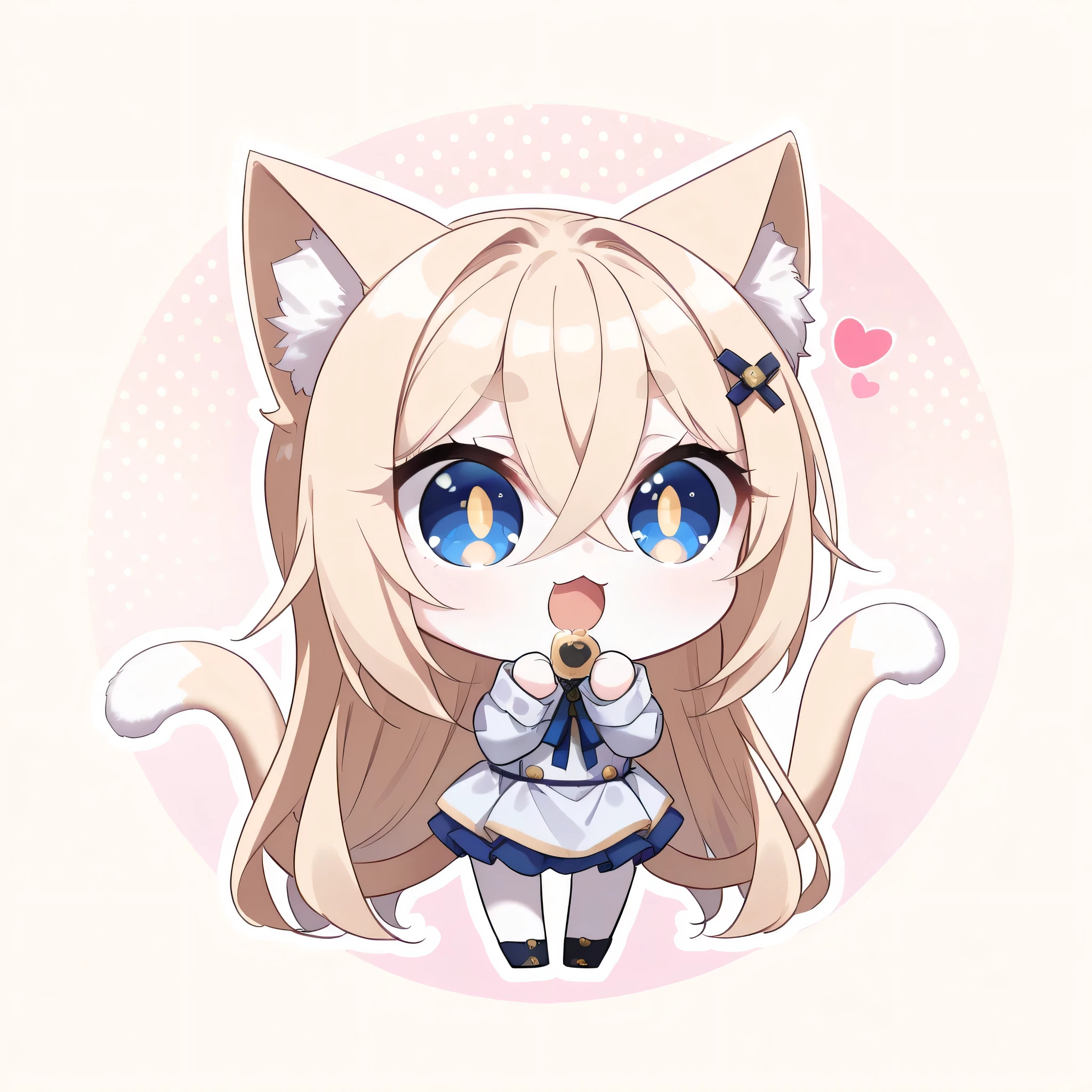 score_9, score_8_up, score_7_up, (solo, 1 girl, Matana Katomiya, blue eyes, light blonde hair , long hair,hairpin,winks next door、 very long bangs, Cat ears, white fur inside Cat ears), ((( chibi, change, thin, small, short))), (cute dress、miniskirt), stand up, throw kiss,heart ((2 Cats' Tails:1.2)), cute face, big eyes, Cat's Eyes, eyelashes, lower eyelashes, (((gold pupils))), Short and thick eyebrows, , proud smile, open your mouth、fish background、swimming tuna、