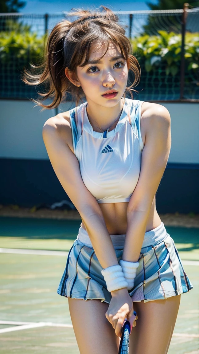 1girl, Alone, angry, very angry, tennis outfit, 