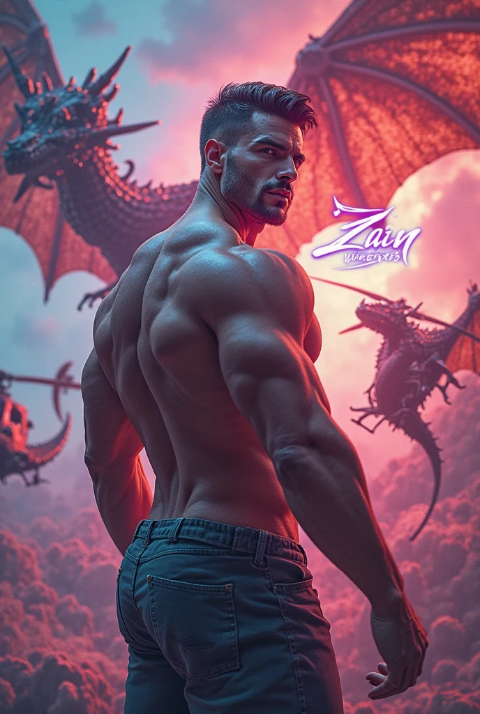 a Half-Nepalese-Caucasian, young man,short haircut, tan skin,very good figure, no shirt,wearing bikini underwear Design a breathtaking image that embodies the essence of pushing one's limits, drawing inspiration from the works of Stephen Gammell and incorporating elements such as (((fantastic beings))) in a (surrealistic style). The composition should feature intricate details and vivid colors, with a (mysterious atmosphere) that adds an air of fantasy and imagination