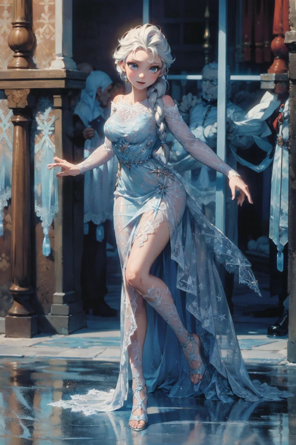 Frozen Elsa liquid ocean transparent dress