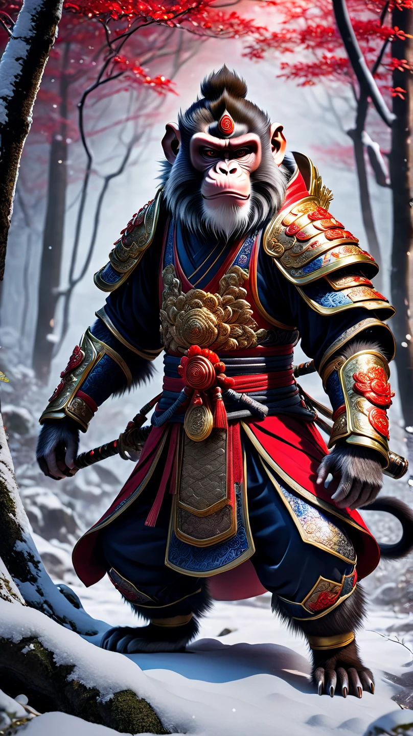 A Panda  in a warrior suite 