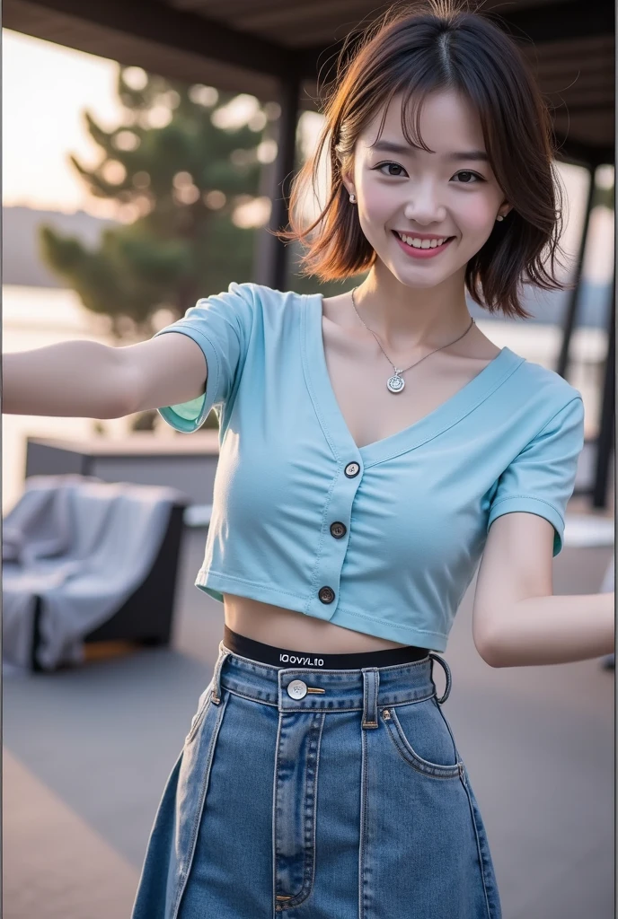 (At the yacht harbor:1.5)、(Wearing a baseball cap on a summer day:1.5)、(A cute smiling 18-year-old woman:1.5)、(The best quality at its best:1.4), (Super detailed), (Very detailed CG unified 16k), Beautiful woman with perfect figure: 1.4, Sharp focus: 1.2, Very detailed, High-quality RAW color photos, Professional photography, Great face and eyes, cosmetics, (Stunningly beautiful), ((A sexy white tank top on bare skin:1.5)), (Denim mini skirt:1.5)、Realistic movie faces, Full body long view from head to toe, Realistic, ((Realistic natural orange red hairstyle)), ( Short Bob Hair:1.5), (necklace:1.5)、, Very beautiful face, Perfect model beauty, Mouth swelling, Very detailed face and skin texture, Fine grain, double eyelid, Medium chest, (masterpiece), Highest quality, High resolution, Very detailed, Blurred Background, Depth of written boundary, Cinema Lighting, Great legs, , Clear, well-maintained skin,((Full body shot from head to toe:1.5))