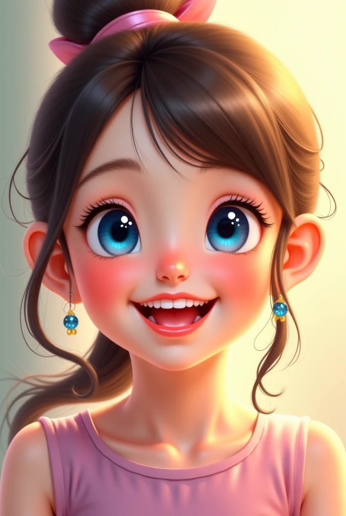 Cute baby with chubby cheeks cute smile blue dress blue bangles